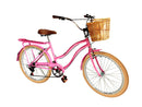 Bicicleta aro 26 retrô 6v cesta de vime bagageiro Preto bg Rosa