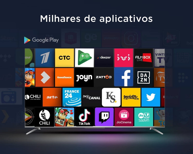 Smart TV LED 65” TCL P715 4K Android UHD HDR com Wi-Fi, Borda Ultrafina e Google Assistant