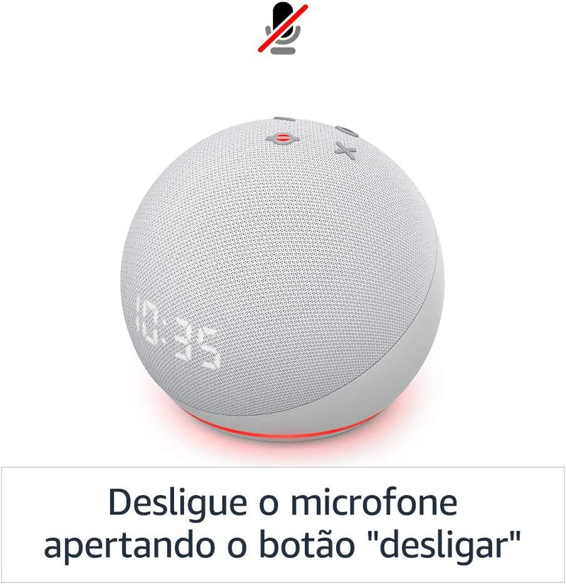 Echo Dot (4ª geração): Smart Speaker com Relógio e Alexa - Cor Azul