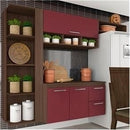 Armário De Cozinha Linda 4 Peças 3 Portas Terraro/ Vinho - At. Home