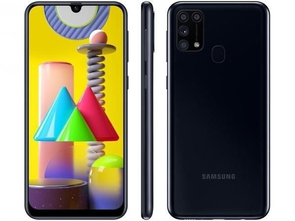 Smartphone Samsung Galaxy M31 128GB 4G Wi-Fi Tela 6.4'' Dual Chip 6GB RAM Câmera Quádrupla + Selfie 32MP - Preto