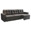 Sofá 3 Lugares Retrátil Nairóbi Suede Grafite 210 cm